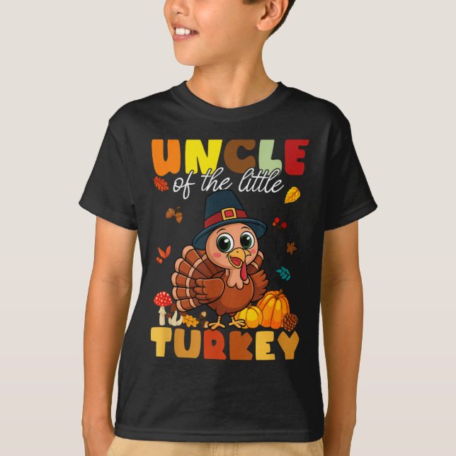 T-shirt Uncle Of The Little Turkey Thanksgiving Baby Showe (Devant)
