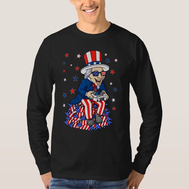 T-shirt Uncle Sam Contrôleur De Jeu 4 juillet Garçons Enfa (Devant)