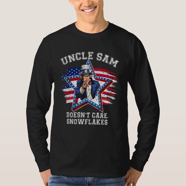T-shirt Uncle Sam Doesn't Care Snowflakes Sarcastic (Devant)