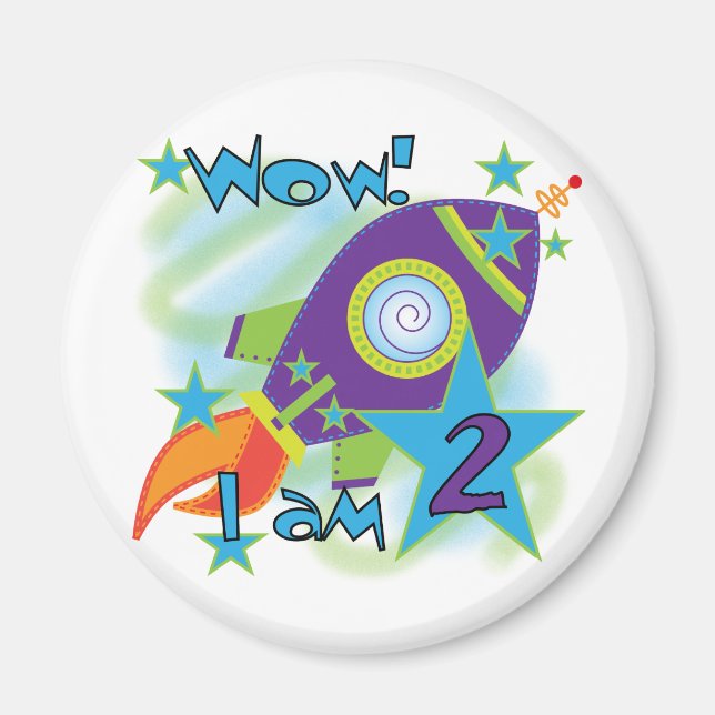 T - Shirt und Geschenke am 2. Geburtstag Magnet (Vorne)