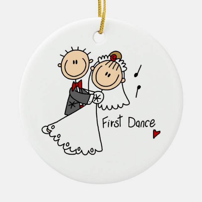 T - Shirt und Geschenke der Braut- und Groom First Keramikornament (Vorne)