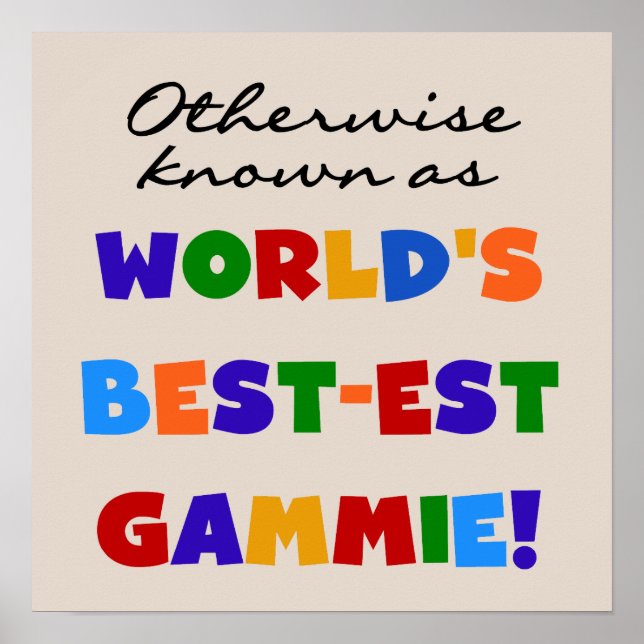 T - Shirt und Geschenke der weltbesten Gammie Poster (Vorne)