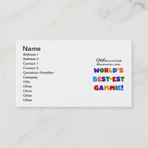 T - Shirt und Geschenke der weltbesten Gammie Visitenkarte
