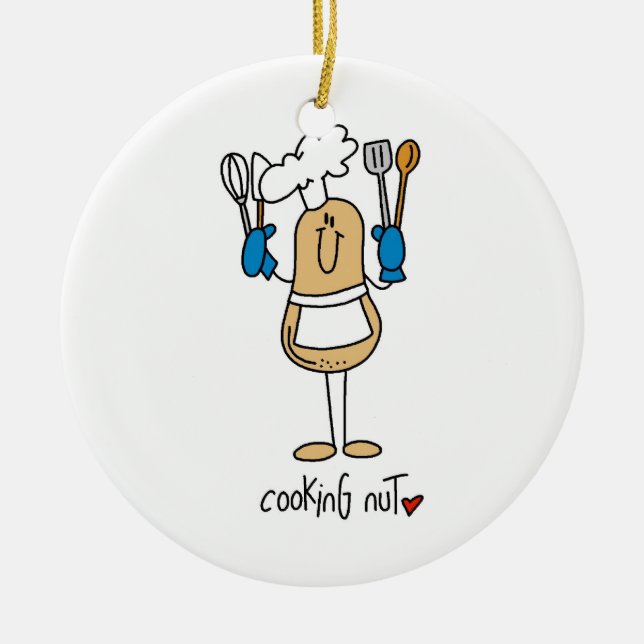 T - Shirt und Geschenke für Kochen Keramik Ornament (Vorne)