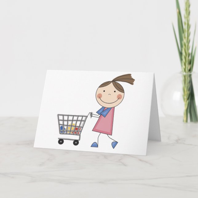 T - Shirt und Geschenke für Mädchen Karte (Vorderseite)