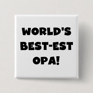 T - Shirt und Geschenke für Opa Black Text weltwei Button
