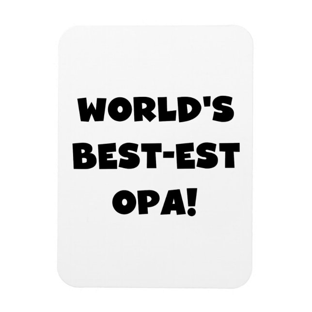 T - Shirt und Geschenke für Opa Black Text weltwei Magnet (Vertikal)