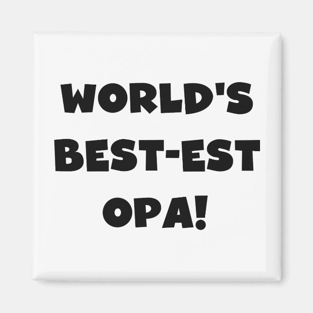 T - Shirt und Geschenke für Opa Black Text weltwei Magnet (Vorne)