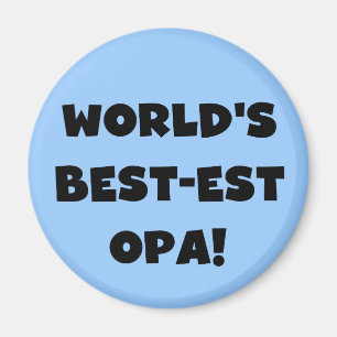 T - Shirt und Geschenke für Opa Black Text weltwei Magnet