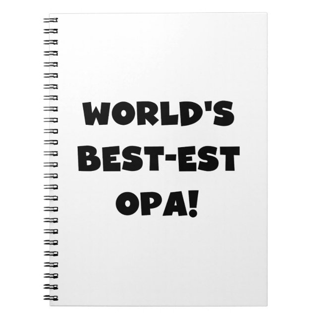 T - Shirt und Geschenke für Opa Black Text weltwei Notizblock (Vorderseite)