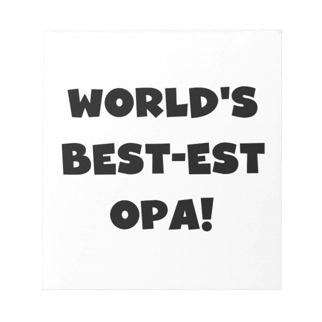 T - Shirt und Geschenke für Opa Black Text weltwei Notizblock (Vorderseite)