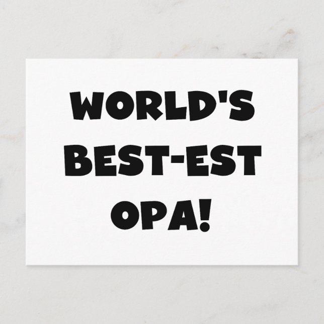 T - Shirt und Geschenke für Opa Black Text weltwei Postkarte (Vorderseite)