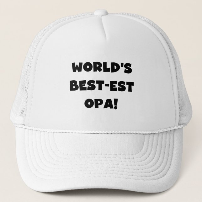 T - Shirt und Geschenke für Opa Black Text weltwei Truckerkappe (Vorderseite)