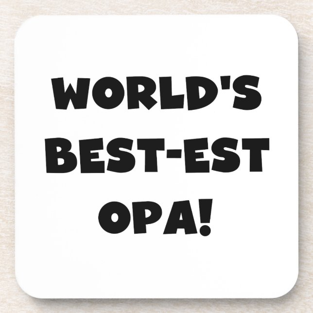 T - Shirt und Geschenke für Opa Black Text weltwei Untersetzer (Vorderseite)