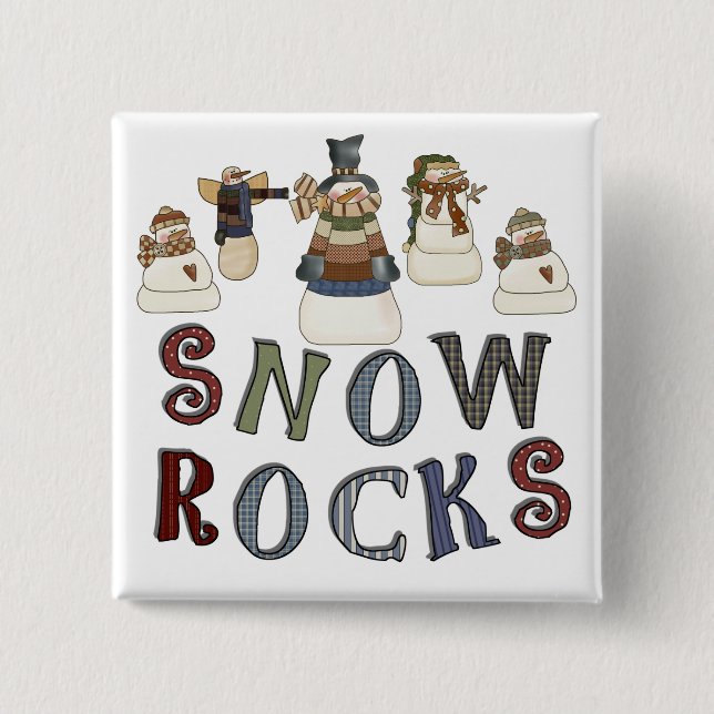 T - Shirt und Geschenke für Schneegesteine Button (Vorderseite)