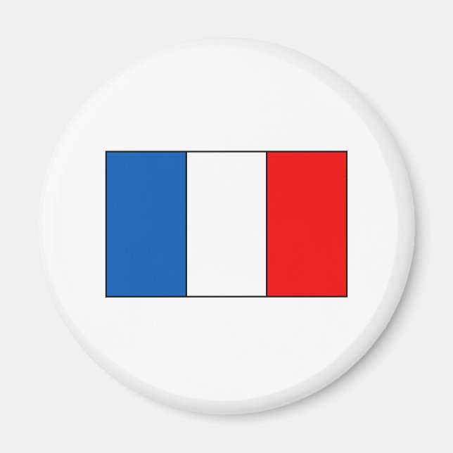 T - Shirt und Geschenke unter französischer Flagge Magnet (Vorne)