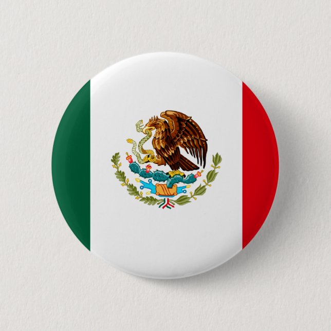 T - Shirt und Geschenke unter mexikanischer Flagge Button (Vorderseite)