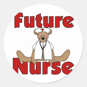 T - Shirt und Geschenke von Bear Future Nurse Runder Aufkleber