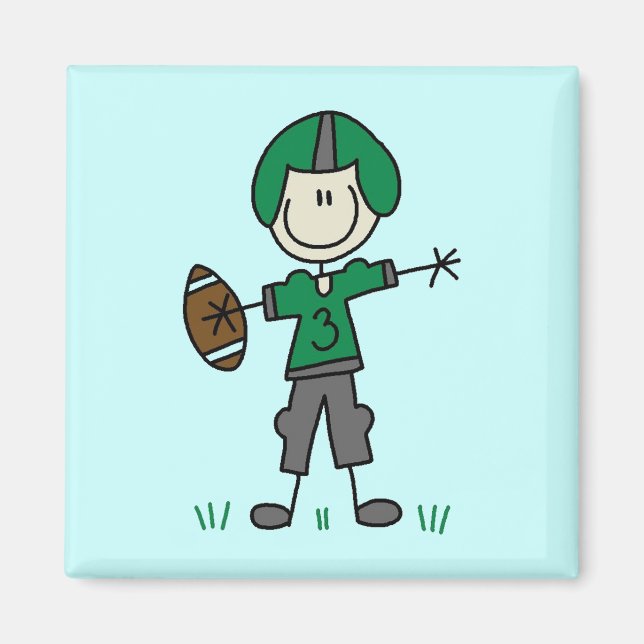 T - Shirt und Geschenke von Green Football Player Magnet (Vorne)