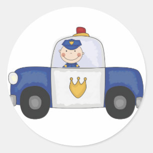 T - Shirt und Geschenke von Police Cruiser Runder Aufkleber