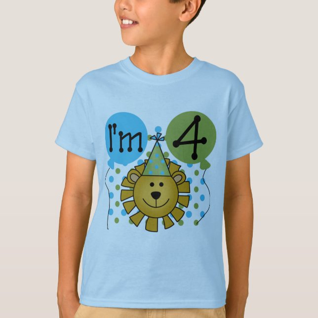 T - Shirt und Geschenke zum 4. Geburtstag (Vorderseite)