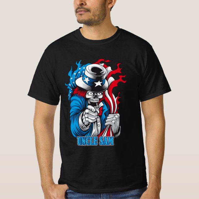 T-shirt Undead Oncle Sam - Une tache d'Halloween patriotiq (Devant)
