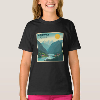 T-shirt Une affiche de voyage classique nostalgique - Norv