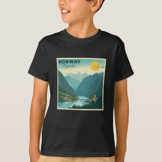 T-shirt Une affiche de voyage classique nostalgique - Norv