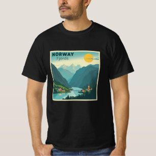 T-shirt Une affiche de voyage classique nostalgique - Norv