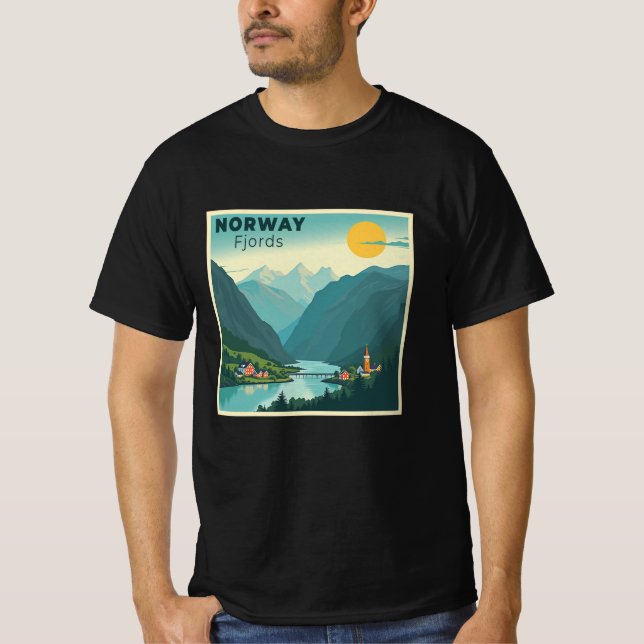 T-shirt Une affiche de voyage classique nostalgique - Norv (Devant)