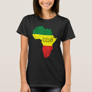 T-shirt Une Afrique Pan Africaine Carte de Fierté Drapeau