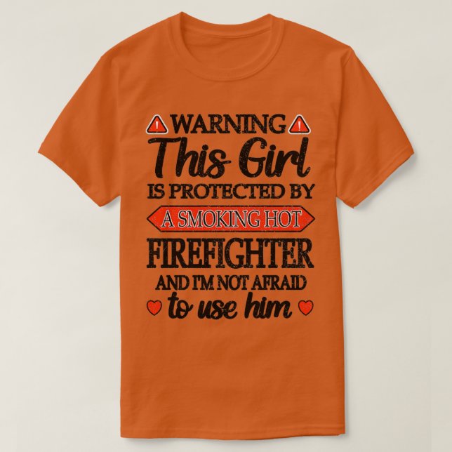 T-shirt Une Amie De Feu Red Line Une Amie De Pompier (Design devant)