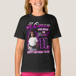 T-shirt Une Aueen est née en novembre Fille d'anniversaire