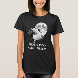 T-shirt Une autre journée, un autre massacre vache lune ci