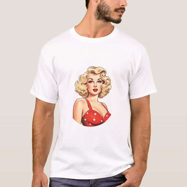 T-shirt Une beauté Vintage de Pinup (Devant)