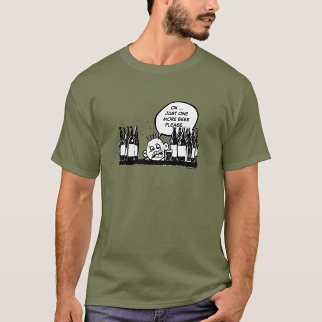 T-shirt une bière de plus, dessin humoristique cool (Devant)