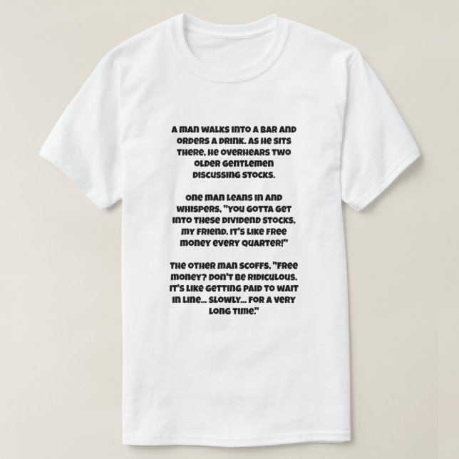 T-shirt Une blague d'IA sur les stocks de Dividend (Design devant)