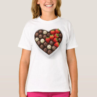 T-shirt Une boîte en forme de coeur remplie de chocolats g