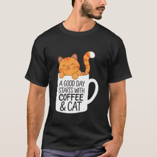T-shirt Une Bonne Journée Commence Avec Amoureux du Café E