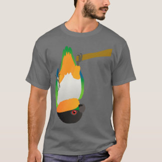 T-shirt Une caïque à tête noire suspendue à l'envers du nu