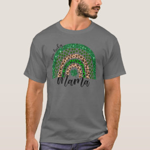 T-shirt Une Chanceuse Mama Irlandais Rainbow Leopard Patri