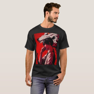 T-shirt une combinaison noire et rouge de chemise 