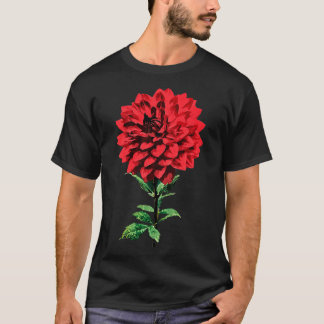 T-shirt Une Dahlia Rouge
