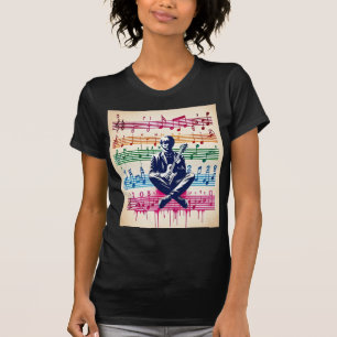 T-shirt une échelle diatonique avec des notations musicale