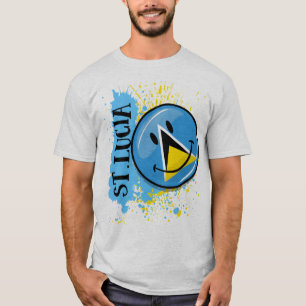 T-shirt Une éclaboussure de drapeau de sourire du St Luci