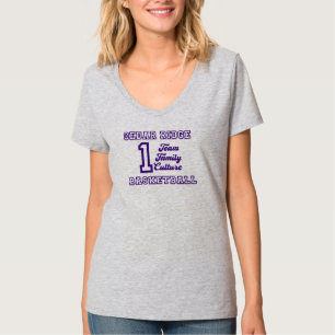 T-shirt Une équipe Dames Grey V-Neck