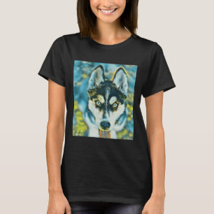 T-shirt Une Étonnante Scoop Peinte Husky