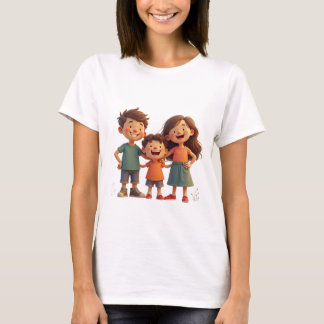 T-shirt une famille heureuse
