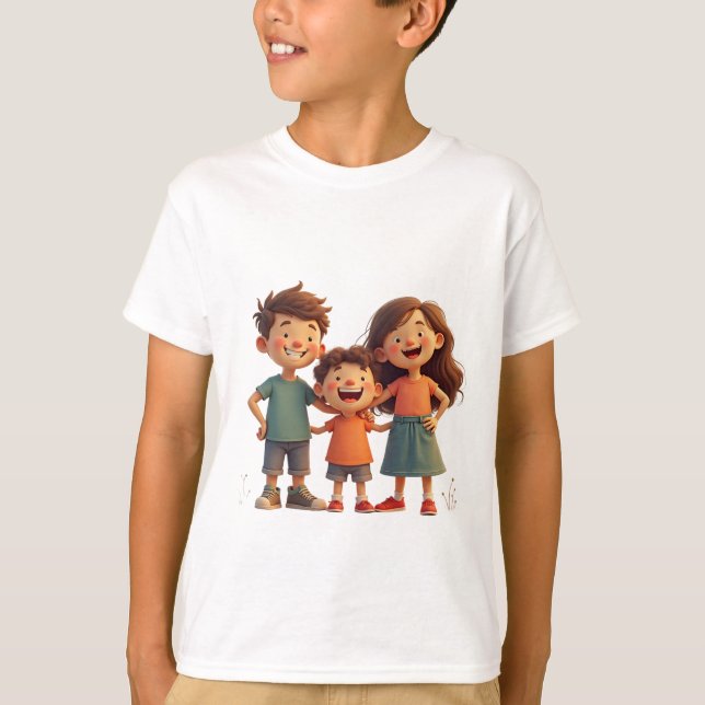 T-shirt une famille heureuse (Devant)