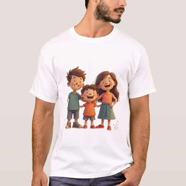 T-shirt une famille heureuse (Devant)